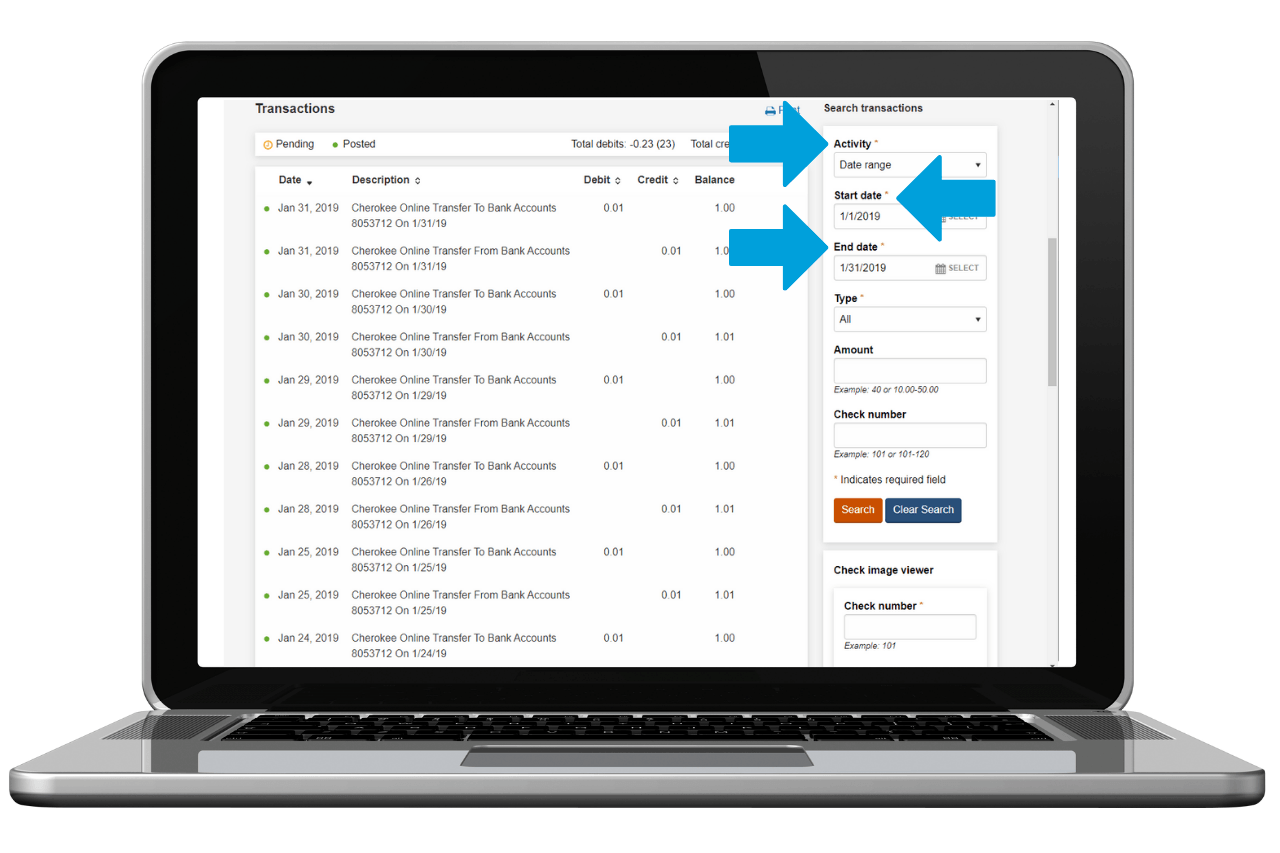 Search transactions