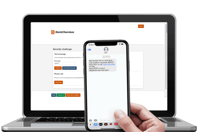 Laptop and OTP on cell phone
