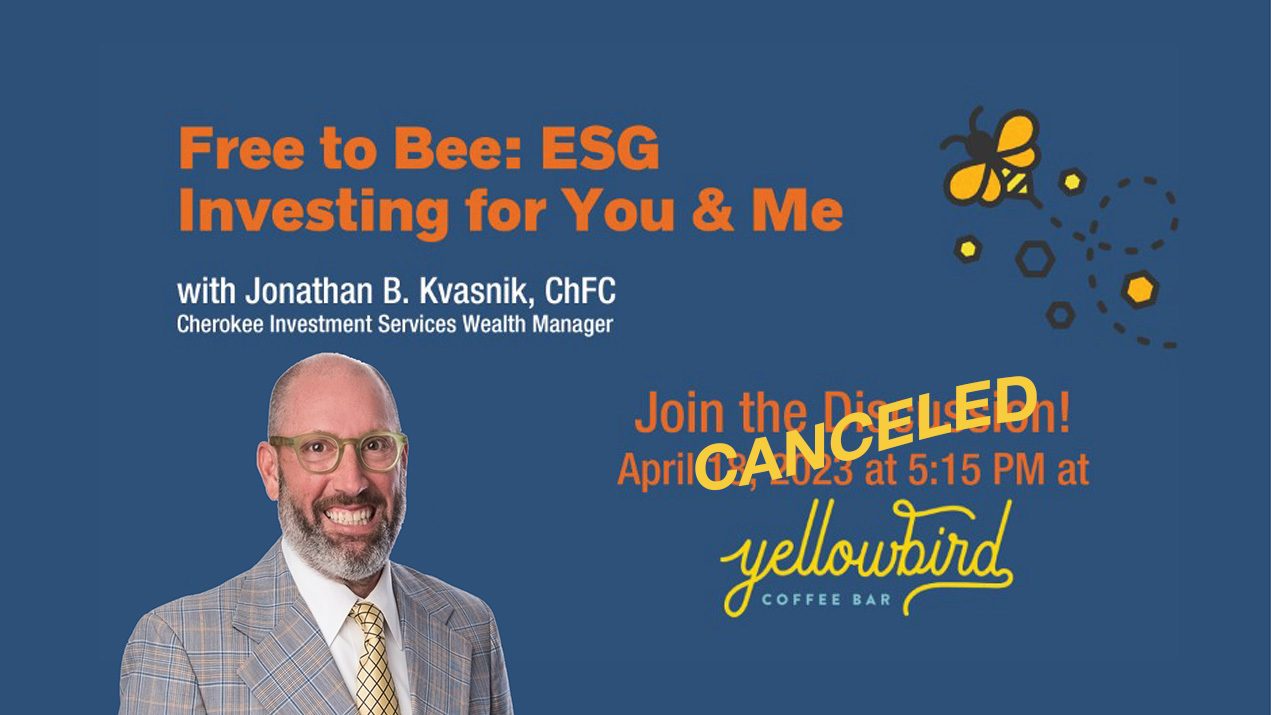 CANCELED – Celebrate Earth Day with the bees and learn to invest the ESG way!