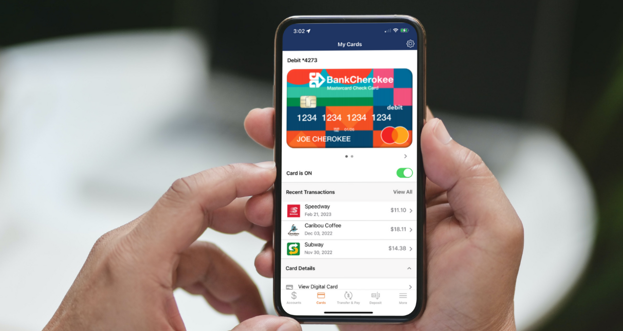 Manage your debit card from your mobile app