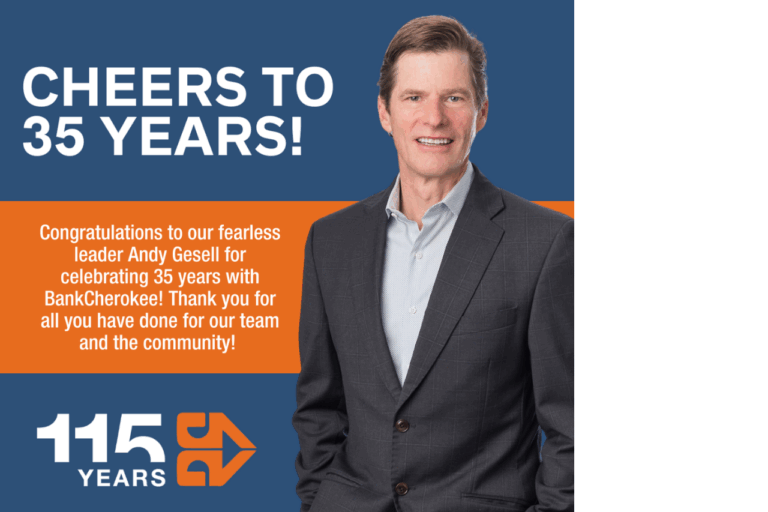 Cheers to Andy Gesell for 35 great years at BankCherokee.