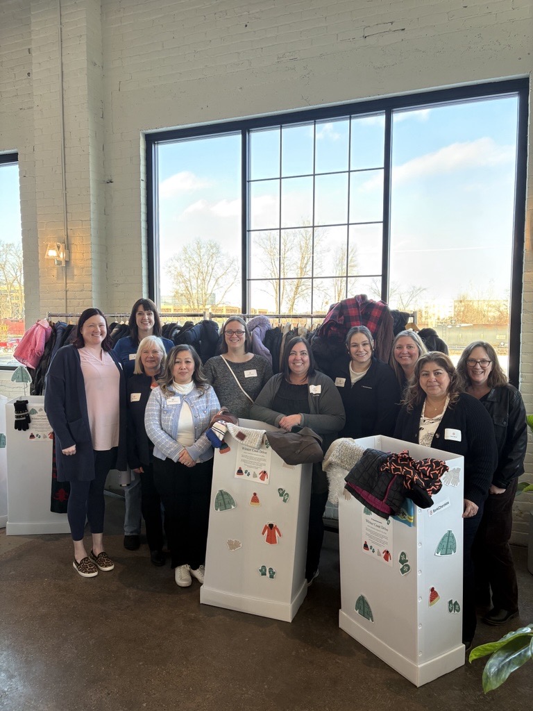BankCherokee team members donating coats