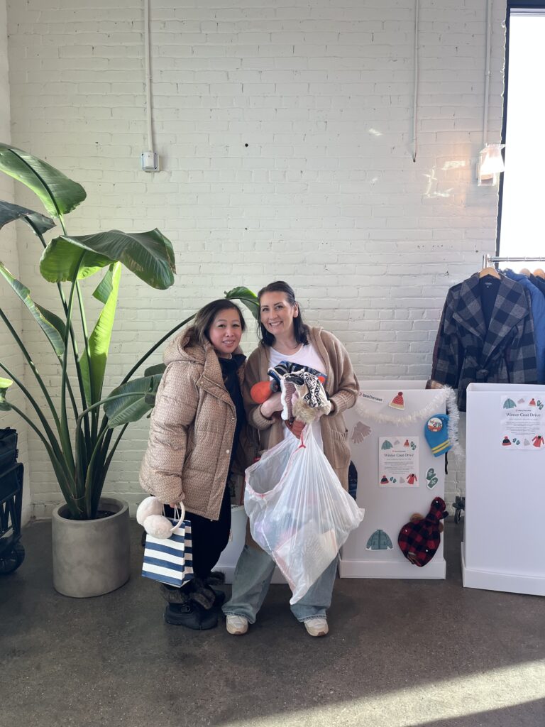 BankCherokee team members donating coats